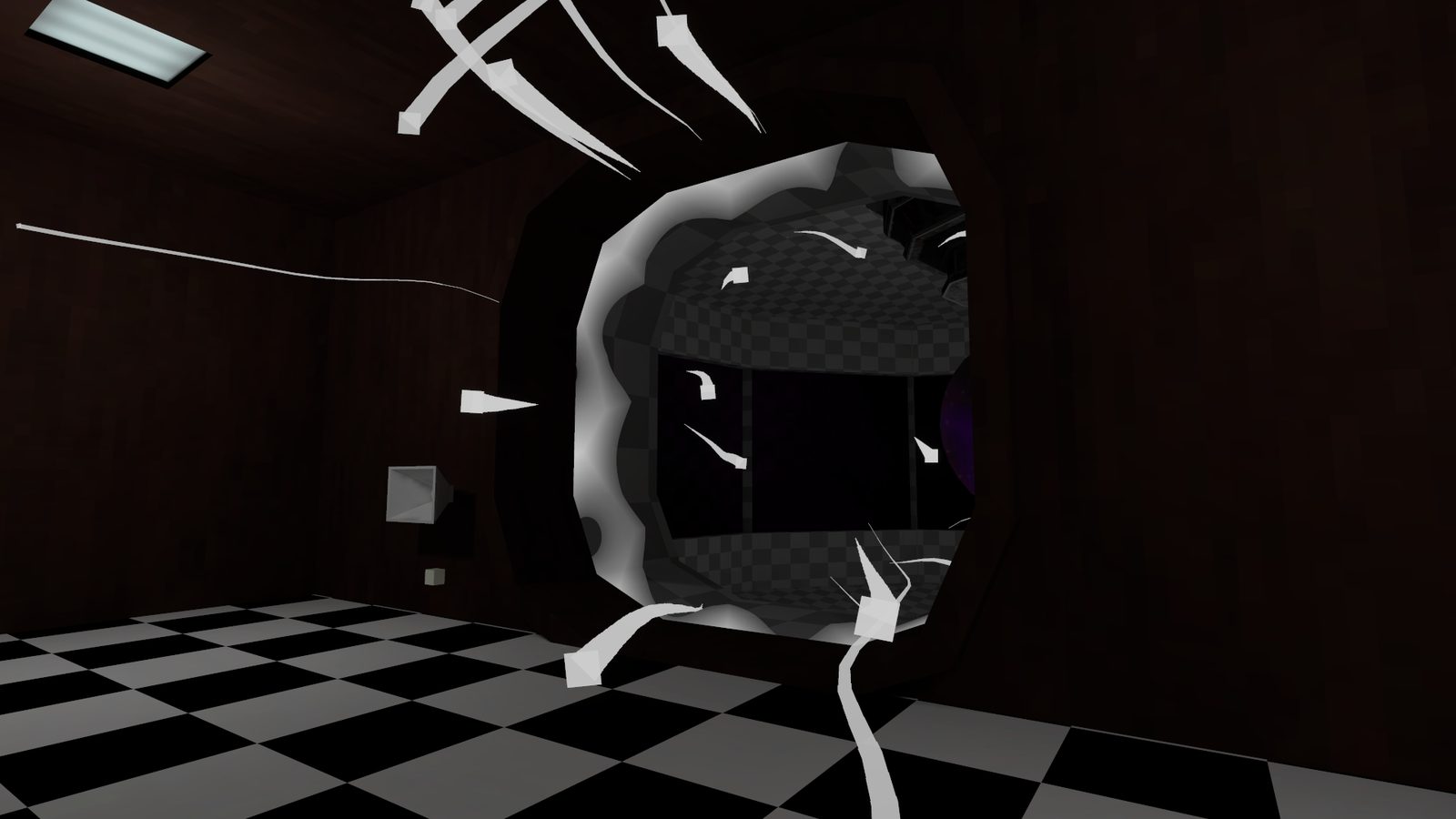 Black and white monster mouth room