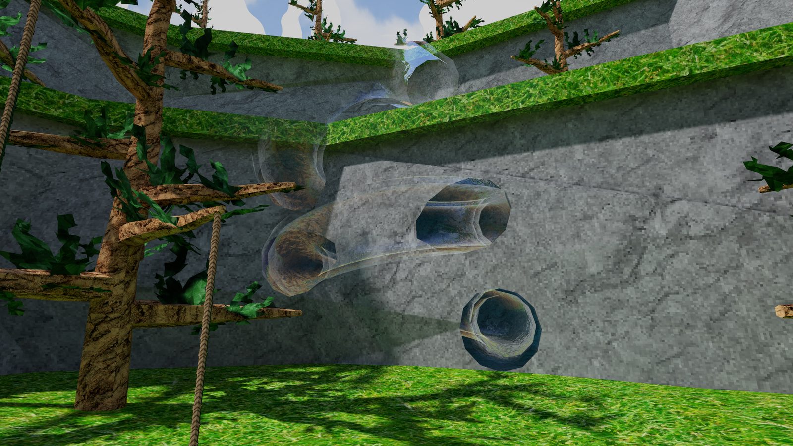 Forest level with tube slides